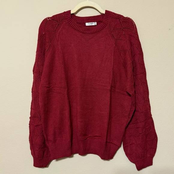 Zeagoo Burgundy Swester withOpen Weave Sleeves - Picture 1 of 5